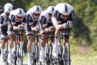Tom Dumoulin was kept in contention just 12 seconds off the race lead