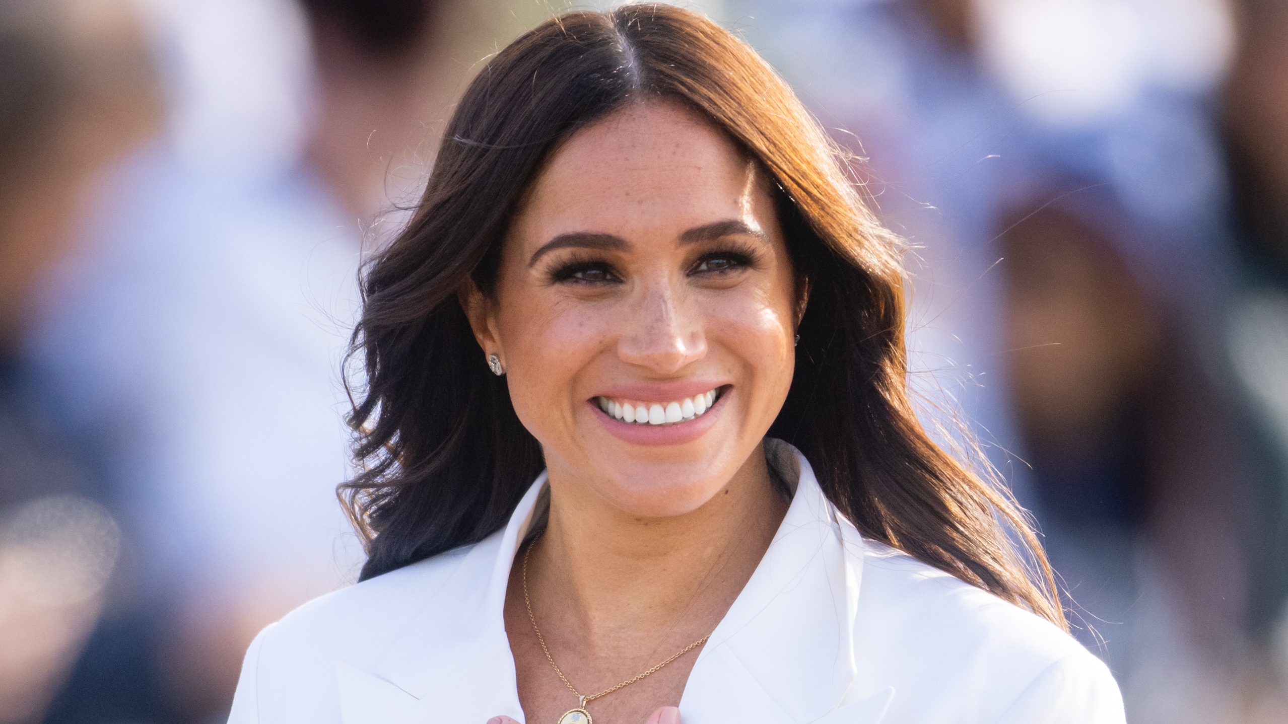 Meghan, Duchess of Sussex attends a reception for friends and family of competitors of the Invictus Games at Nations Home at Zuiderpark on April 15, 2022