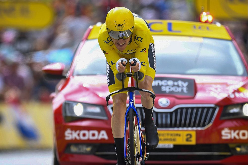 Geraint Thomas (Team Sky) was third in the time trial while securing the overall title at the Tour de France
