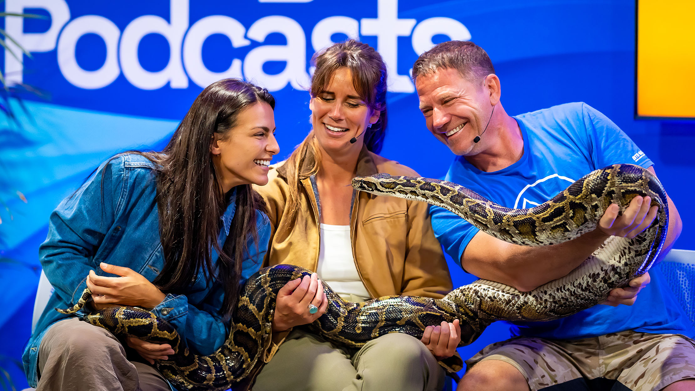Lizzie Daly, Sarah Roberts and Steve Backshall