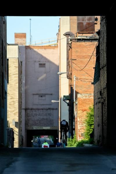 Riders had to negotiate city streets and back alleys for the TT.