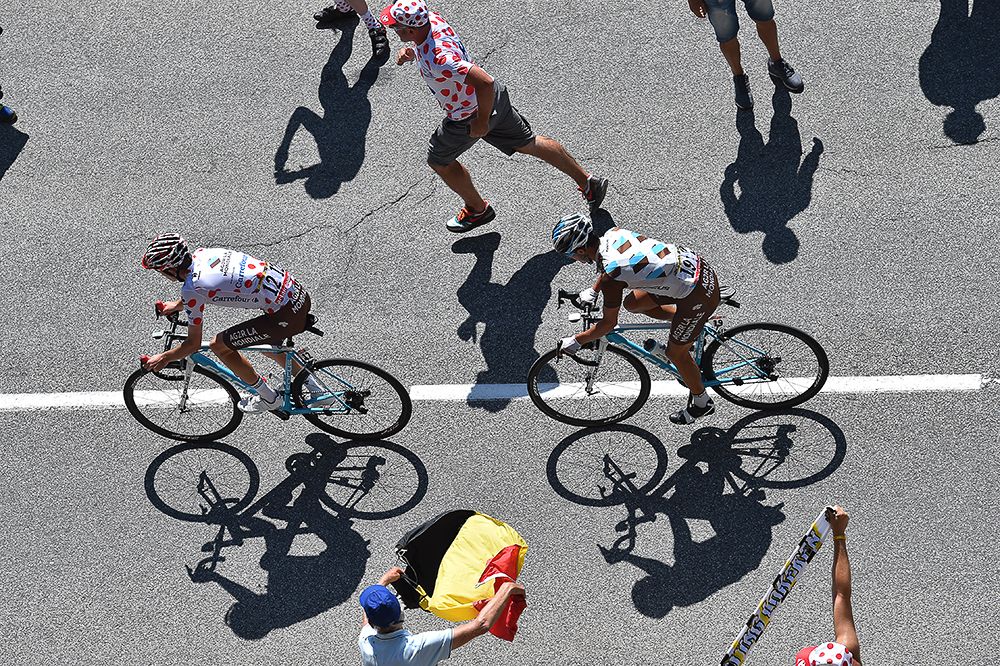 Romain Bardet in action during stage 20
