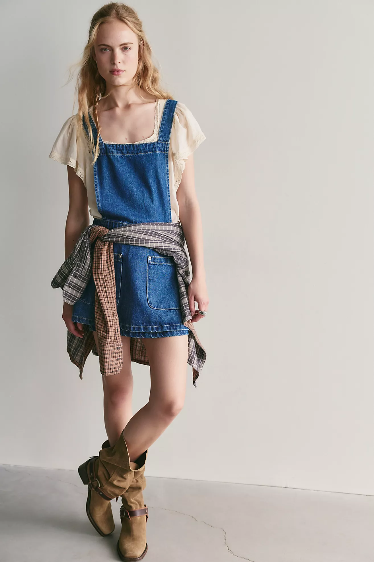 We the Free Beau Apron Denim Skirtall