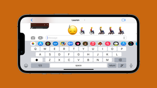 New emoji such as shaking head and wheelchairs in iMessage on an iPhone