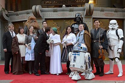 Caroline Ritter and Andrew Porters' Star Wars wedding in Hollywood.