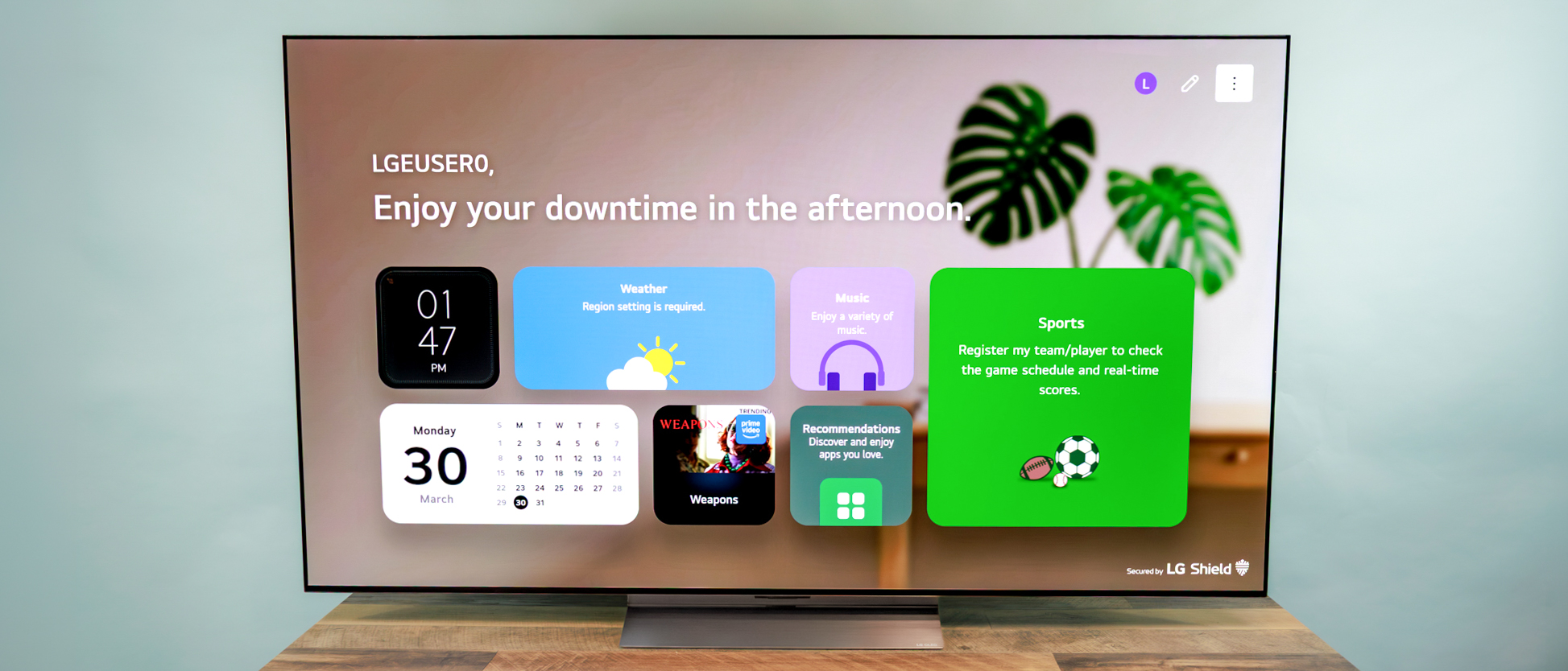 LG C6 OLED TV on a table