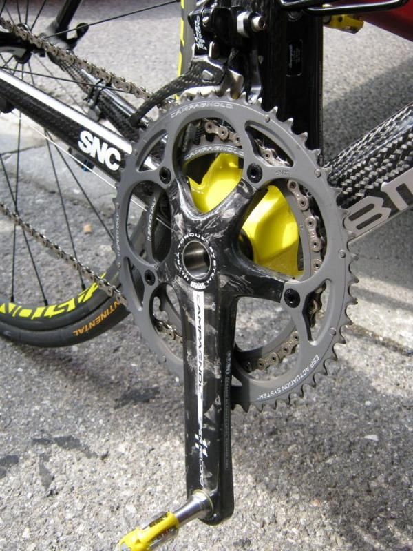 The yellow bottom bracket area
