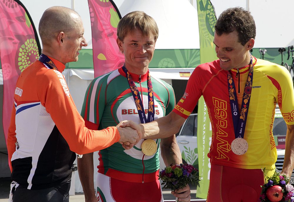 Stef Clement (NED), Vasil Kiryienka (BLR) and Luis Leon Sanchez (ESP)