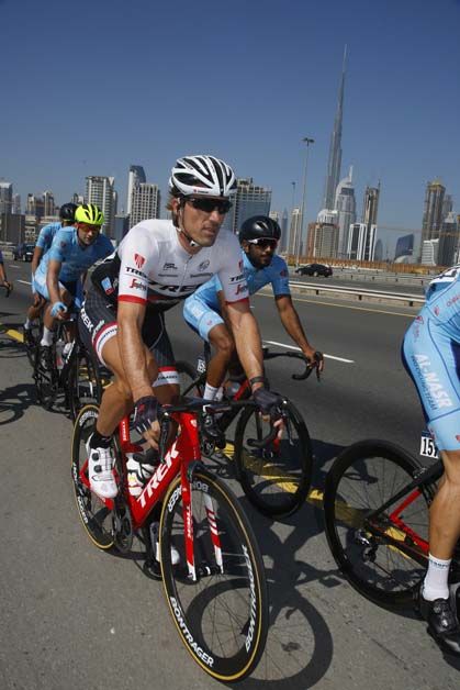 Fabian Cancellara sits in the peloton