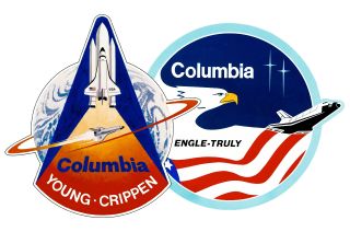 Space shuttle Columbia STS-1 and STS-2 mission insignia.