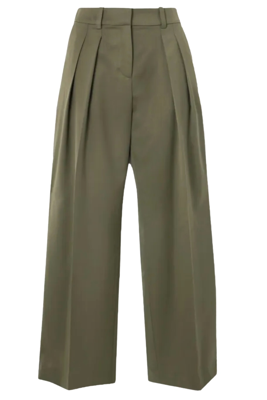 The Frankie Shop , Daytona Pleated Grain De Poudre Wide-Leg Pants