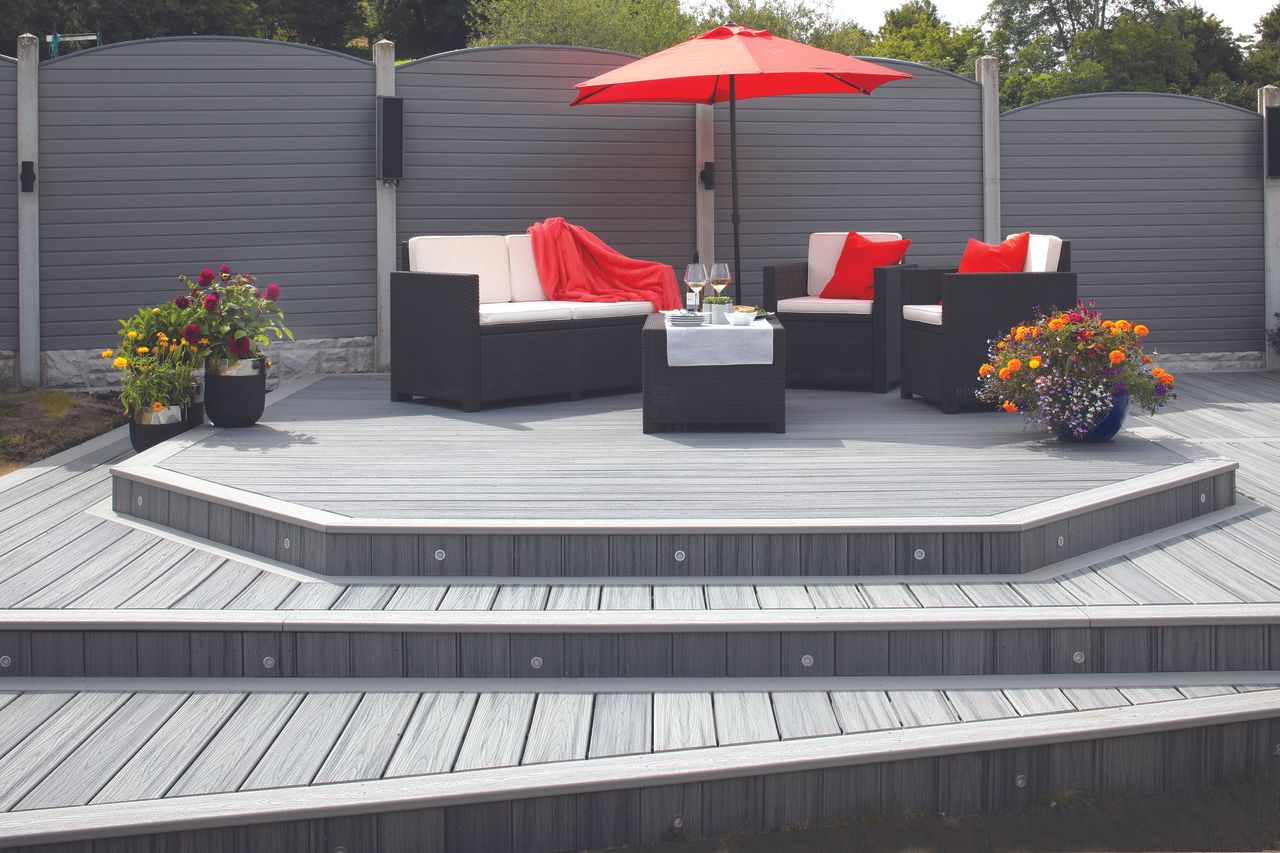 Best composite decking: Howarth Timber &amp; Building Supplies Trex Transcend Composite Square Edge Decking Board Island Mist