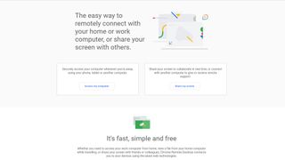 Chrome Remote Desktop's homepage
