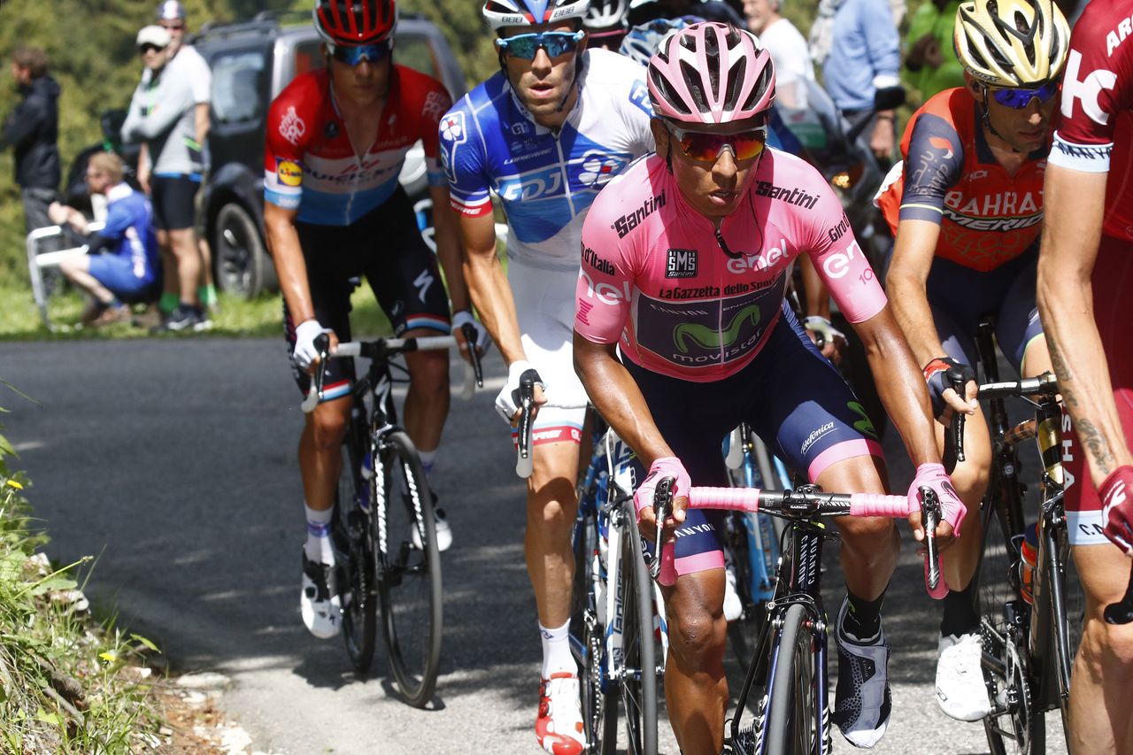Nairo Quintana leading the way on the Giro d'Italia's 20th stage
