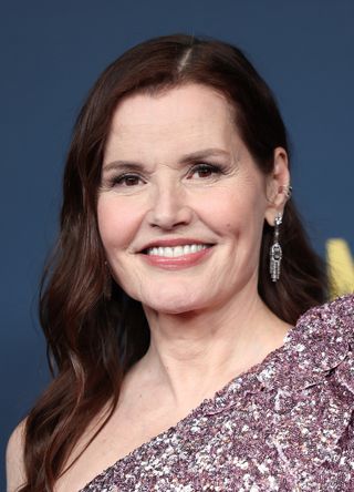 Geena Davis poses in the press room during the 30th Annual Screen Actors Guild Awards at Shrine Auditorium and Expo Hall on February 24, 2024 in Los Angeles, California