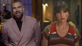 Travis Kelce on SNL and Taylor Swift's Anti-Hero video.