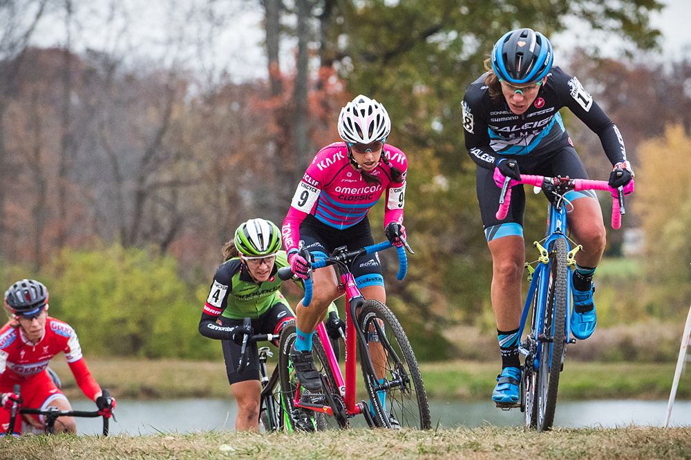 Carline Mani (Raleigh-Clement) pushes the pace