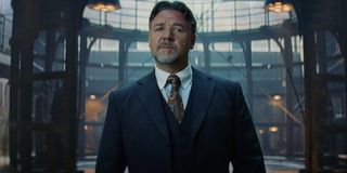 The Mummy Russell Crowe Dr. Henry Jekyll standing proudly in the Prodigium lab