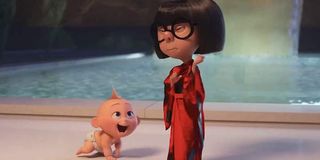 Jack-Jack and Edna Mode in Incredibles 2