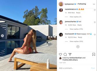 travis scott commenting on kylie's social
