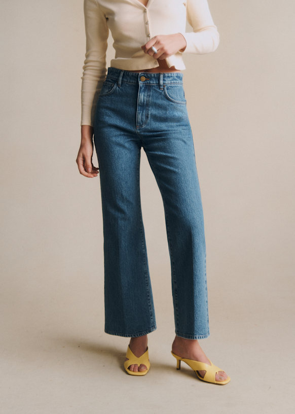 Le Flare - Denim Blue - Organic Cotton - Organic Textile - S&amp;eacute;zane