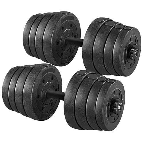 Yaheetech 30kg Adjustable Dumbbells Set, 2x15kg Free Weights for Home Gym