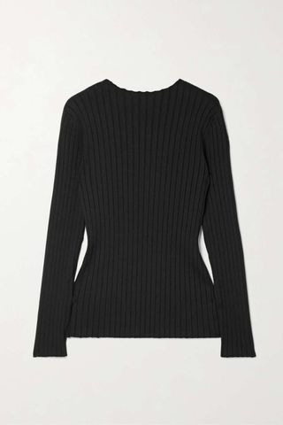 The Row Ash Open-Back Ribbed Silk Sweater 