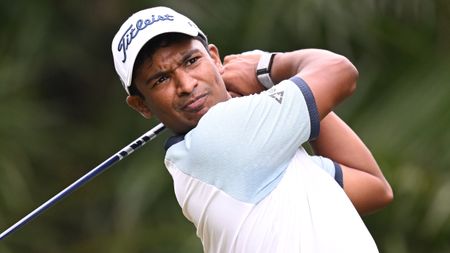 Dylan Naidoo takes a shot at the Investec South African Open Championship