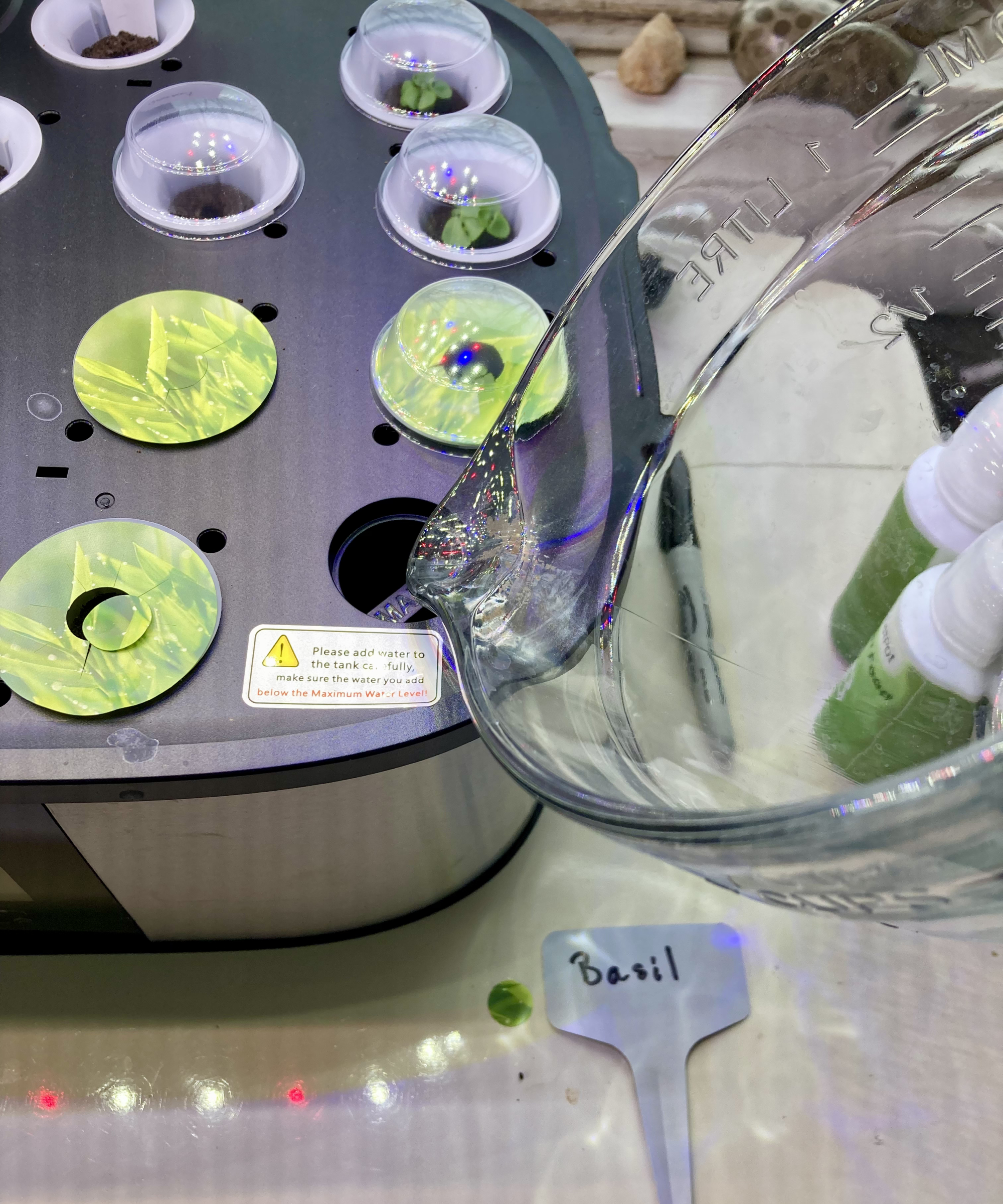 adding water to a LetPot LPH-Max 