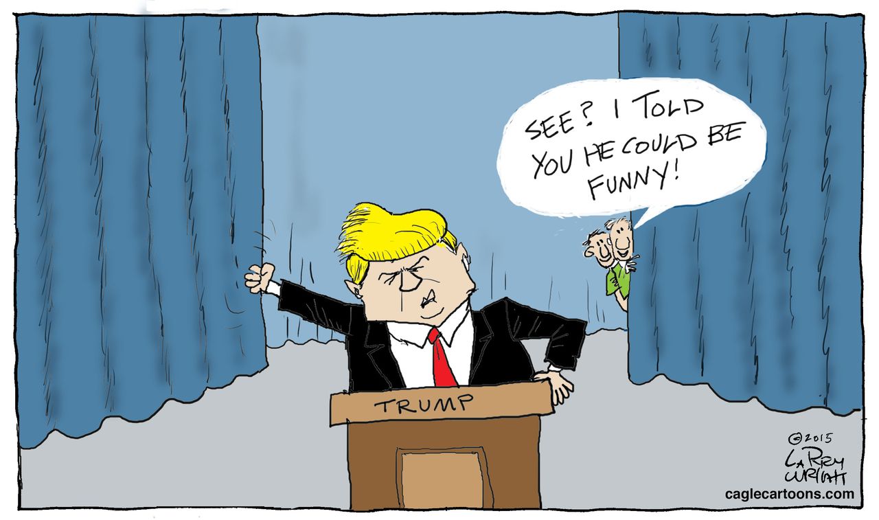 Political cartoon U.S. Donald Trump 2016