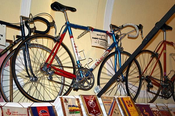 One of the more emotional exhibits in the chapel is Fabio Casartelli's bike