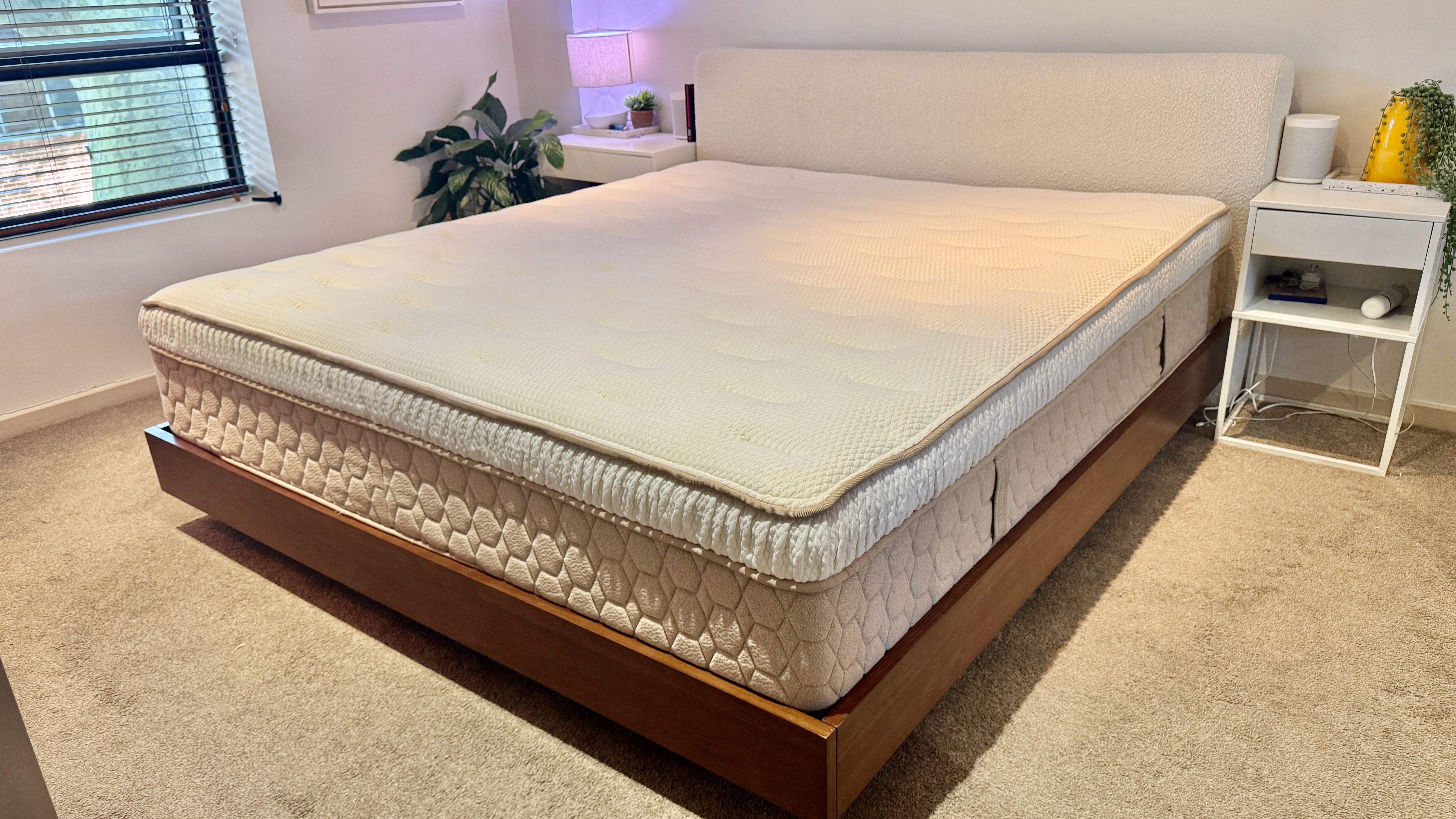The Yinahla Premier Luxe mattress on a bed frame