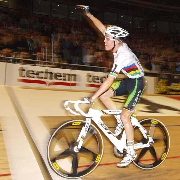 Meyer crosses the line on the final lap to take the first Australian victory at the event in over 20 years.