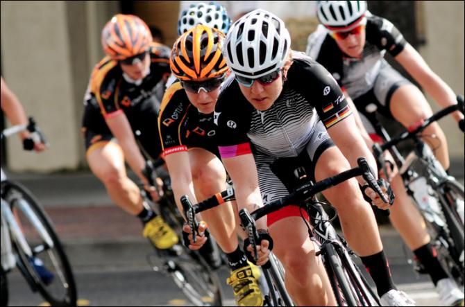 Tuetenberg with Lea Kirchmann trailing.