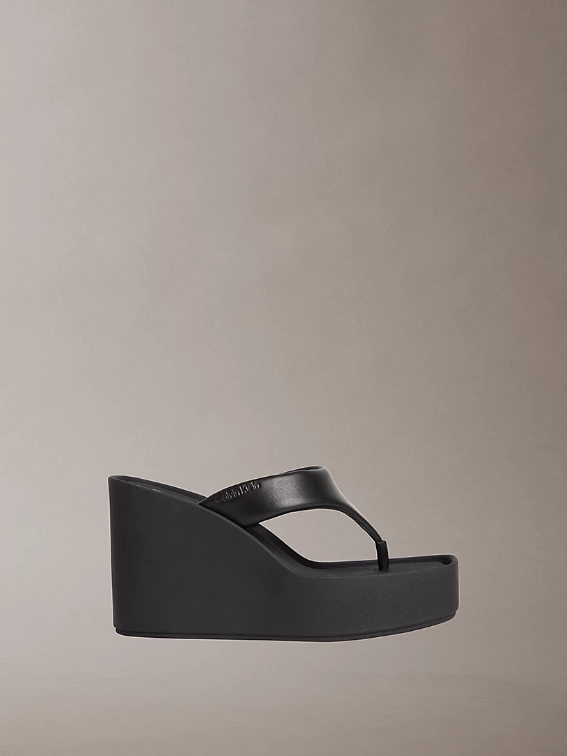 Melia - Leather Platform Wedge Sandals