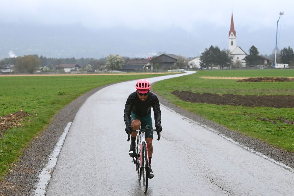 LIENZ AUSTRIA APRIL 22 Johan Esteban Chaves Rubio of Colombia and Team EF Education Easypost competes during the 45th Tour of the Alps 2022 Stage 5 a 1145km stage from Lienz to Lienz TouroftheAlps on April 22 2022 in Lienz Austria Photo by Tim de WaeleGetty Images