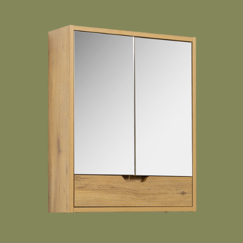 Victorian Plumbing, Huxley Oak Mirrored Cabinet with Drawer