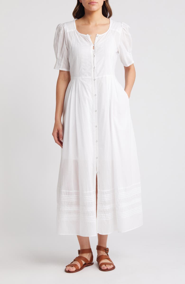 Pintuck Cotton Maxi Dress