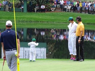 When Bubba Watson missed his putt on the 9th, Caleb knew where the ball belonged