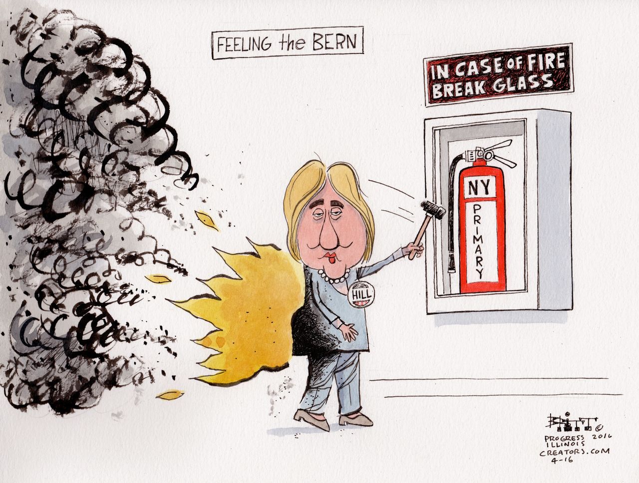 Political Cartoon U.S. Hillary Bernie