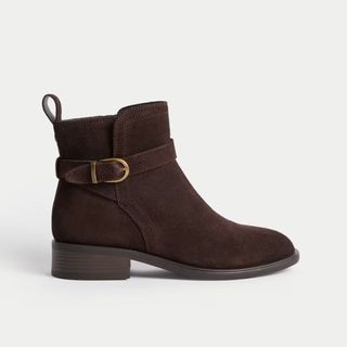 M&S Collection Suede Buckle Ankle Boots cut out 