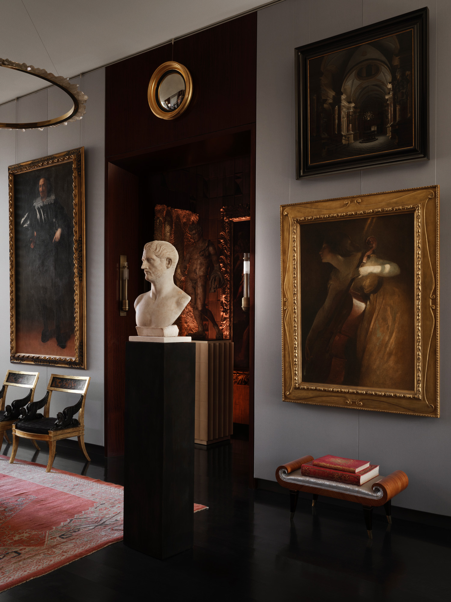 las vegas house interior, rich decor with lots of art