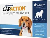 PetArmor CAPACTION (nitenpyram) Oral Flea Treatment for Dogs over 2lbs
RRP: $28.99 | Now: $24.74 (6 tablets)| Save: $4.25 (15%)