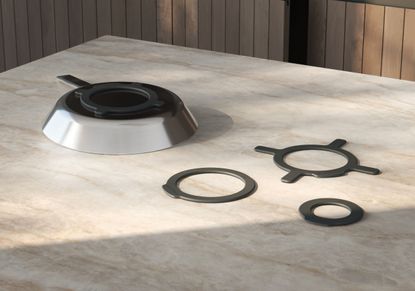 A kitchen cooktop with invisible induction setting