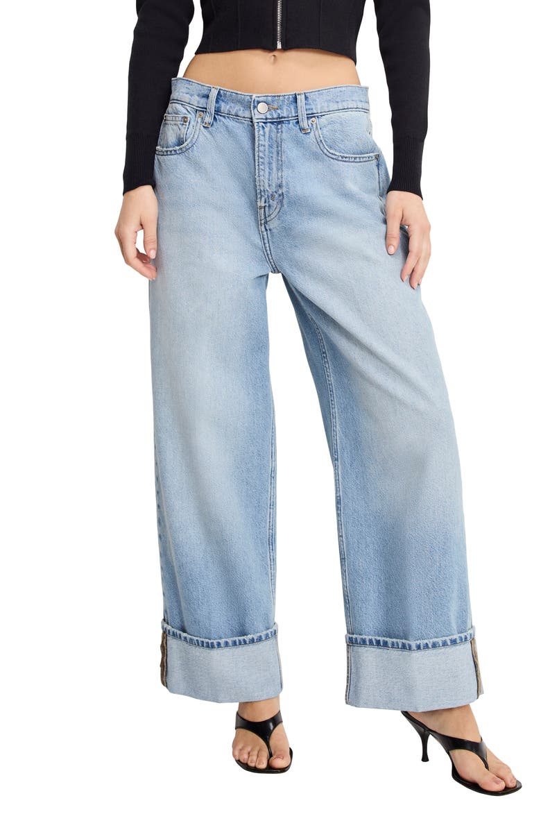 Good Standard High Waist Cuffed Hem Baggy Jeans