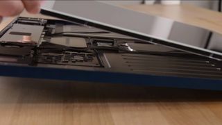 Screengrab of iFixit YouTube video of iMac 2021 teardown