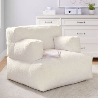 Chunky Boucle Ivory Eco Lounger made with recycled bottles