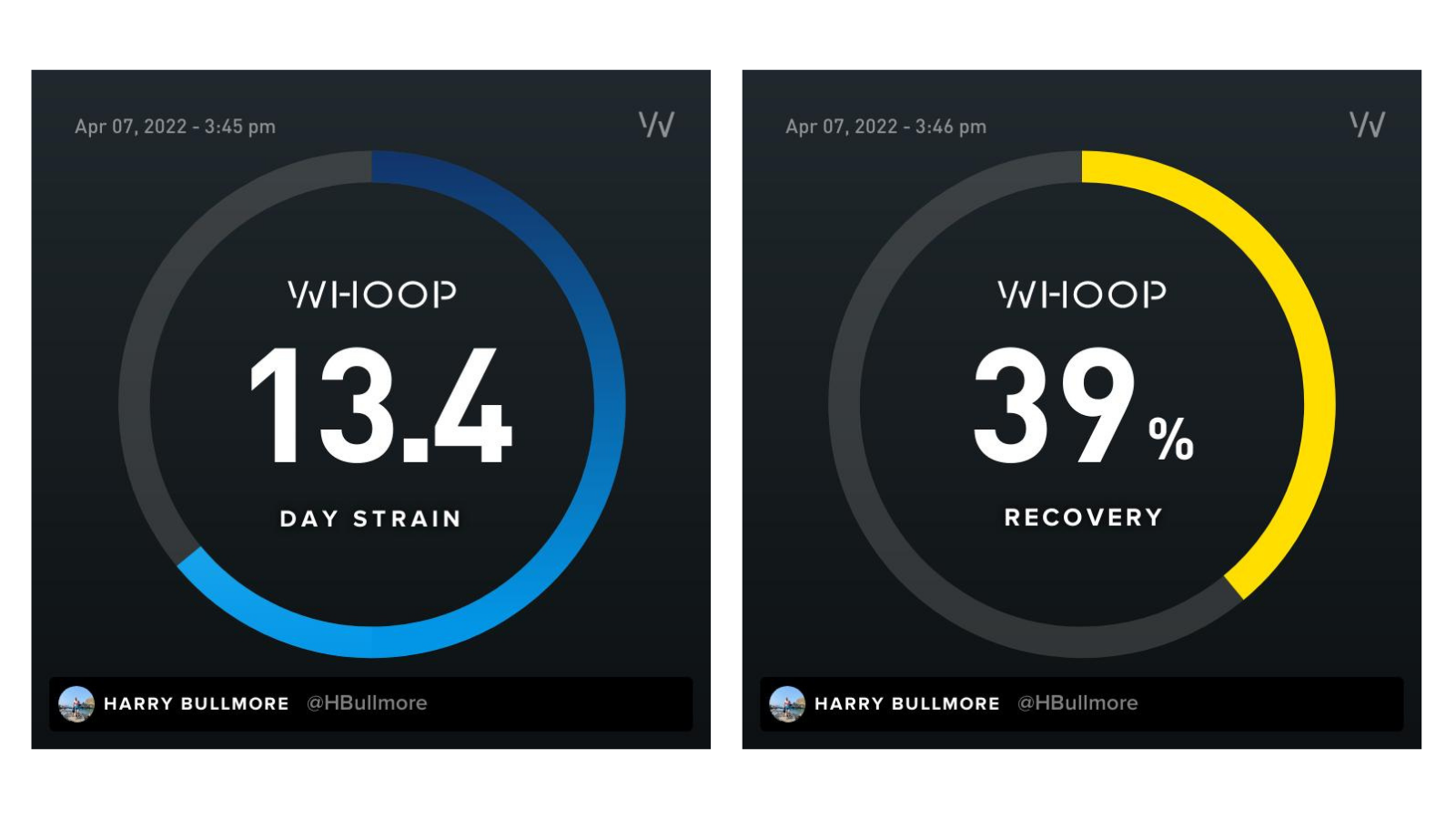 The Whoop 4.0 band displays your daily strain and recovery scores on its app