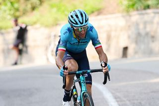VARESE ITALY OCTOBER 04 Vincenzo Nibali of Italy and Team Astana Qazaqstan competes in the breakaway during the 101st Tre Valli Varesine 2022 a 1963km one day race from Busto Arsizio to Varese 377m TreValliVaresine on October 04 2022 in Varese Italy Photo by Dario BelingheriGetty Images