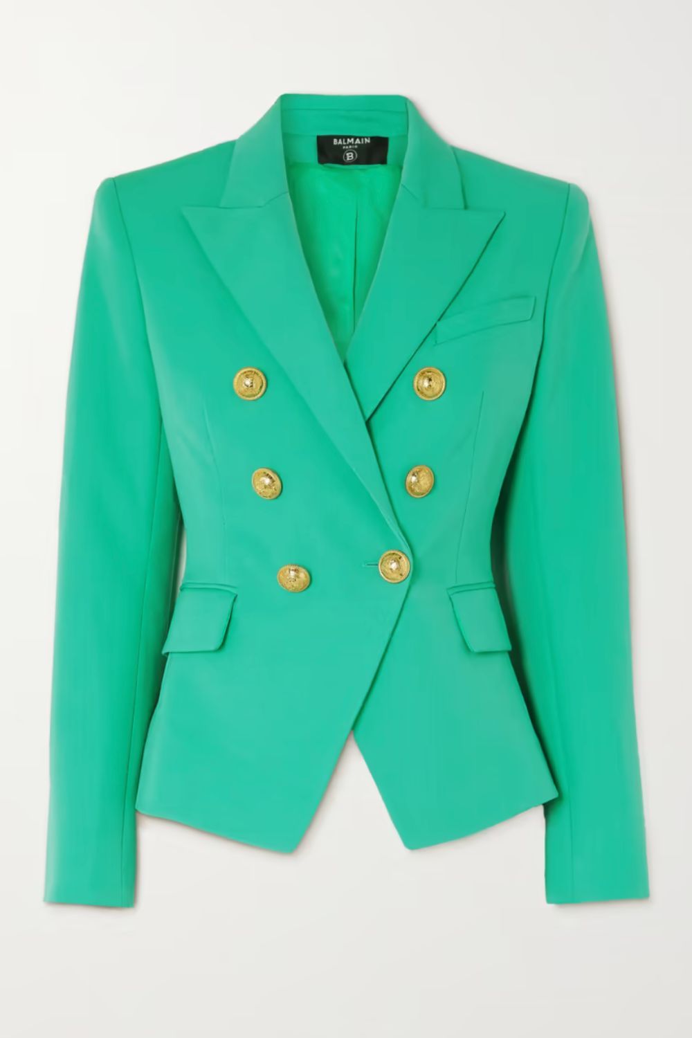 Balmain Double-breasted grain de poudre wool blazer